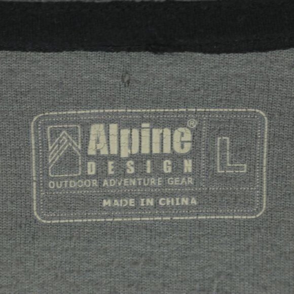 Alpine Design Men's Large Gray Black Fleece 1/4 Zip Performance Pullover Jacket - Picture 6 of 8